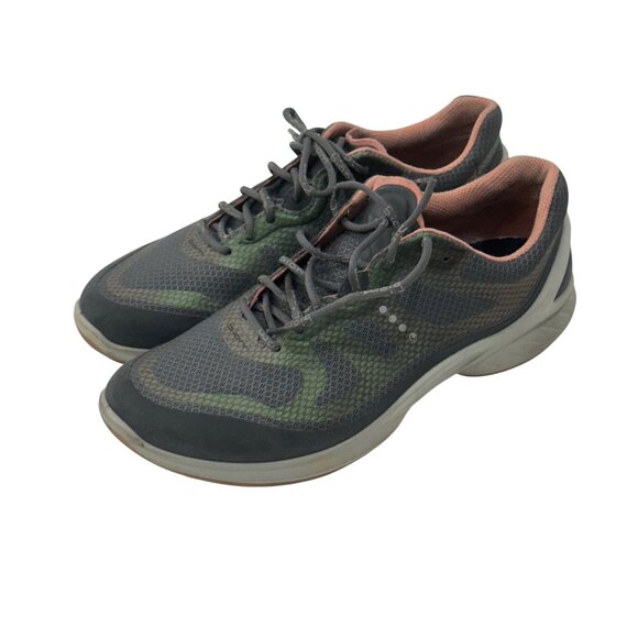 Ecco Womens Size 7 EU 38 Gray Pink Mesh Comfort Walking Shoes Casual Lightweight - Picture 2 of 13